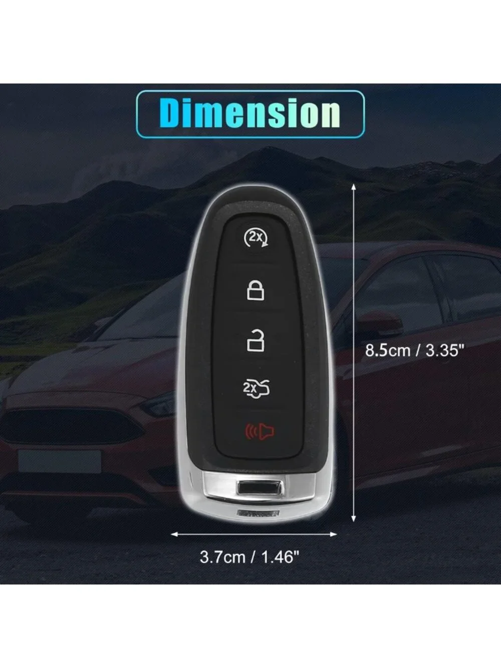 Smart Key Fob Case Cover for Ford Escape, C-Max, Focus SE - Keyless Entry